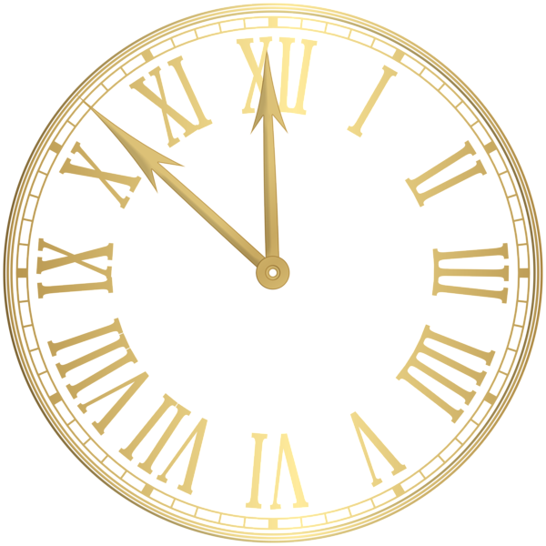 This png image - New Year Clock Gold PNG Clipart, is available for free download