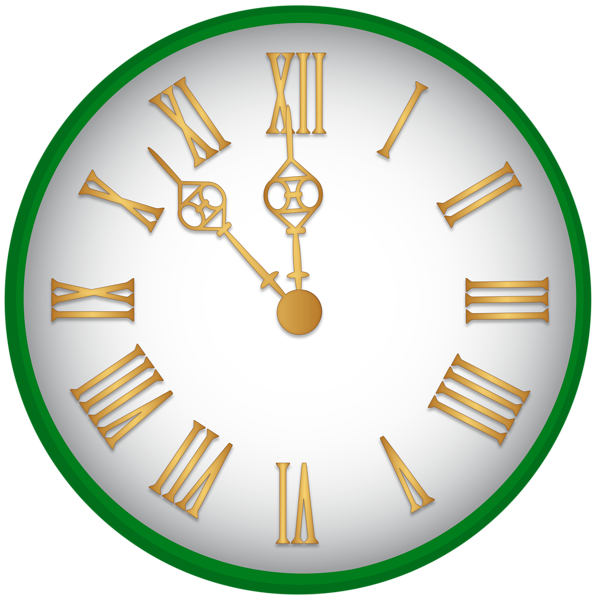 This png image - New Year Clock Green PNG Clipart, is available for free download