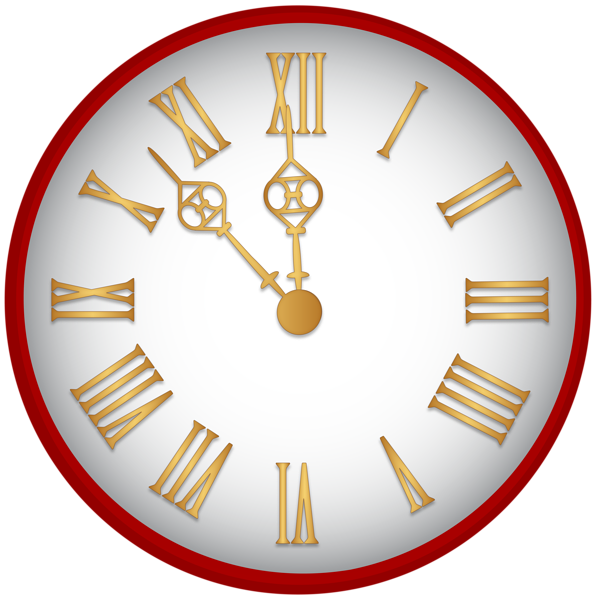 This png image - New Year Clock Red PNG Clipart, is available for free download