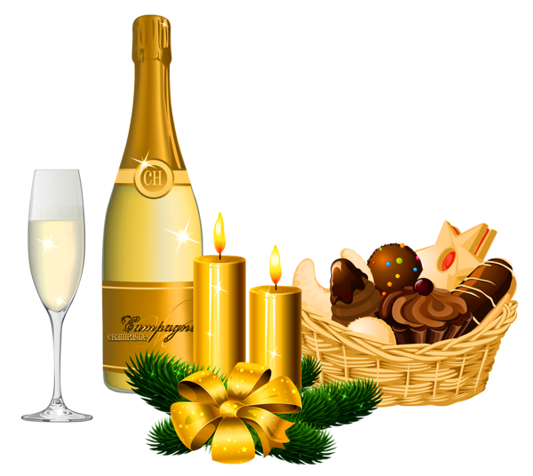 This png image - New Year Delicacies and Champagne PNG Picture, is available for free download