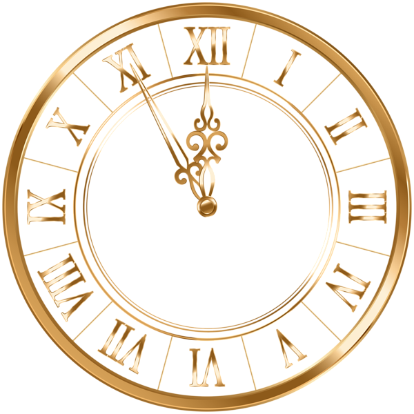This png image - New Year Gold Clock PNG Clipart, is available for free download