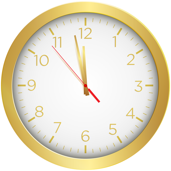 This png image - New Year Gold Clock Transparent Clipart, is available for free download