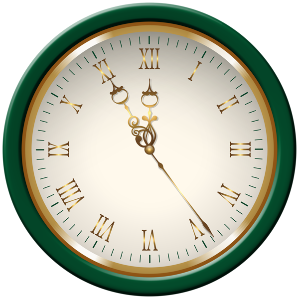 This png image - New Year Green Clock PNG Clipart, is available for free download