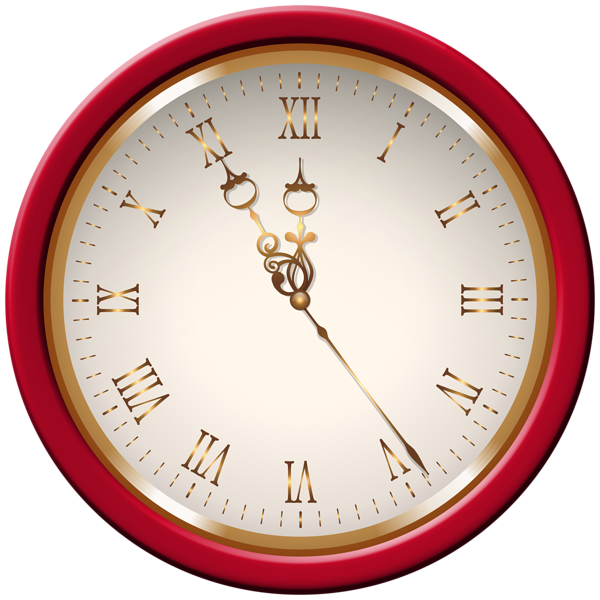 This png image - New Year Red Clock PNG Clipart, is available for free download