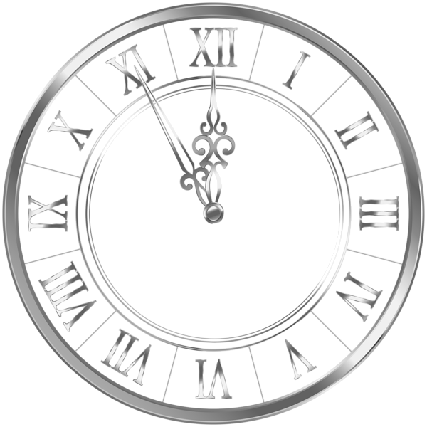 This png image - New Year Silver Clock PNG Clipart, is available for free download