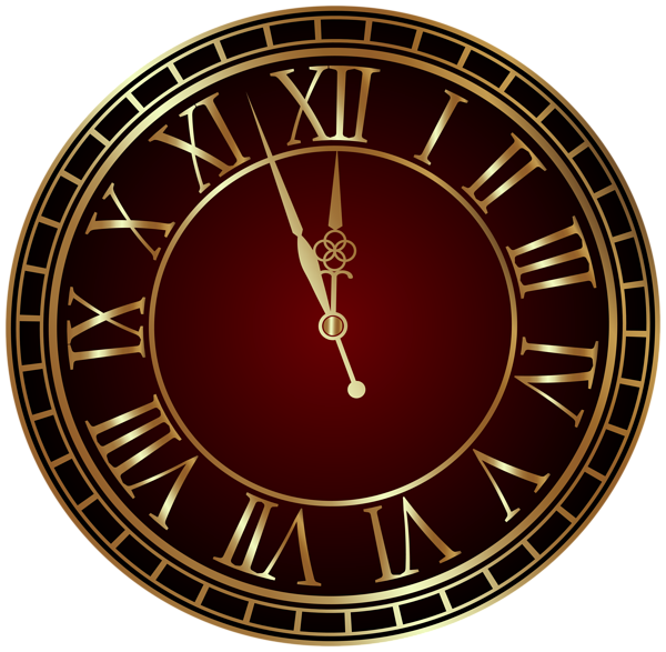 Red New Year Clock PNG Clipart | Gallery Yopriceville ...
