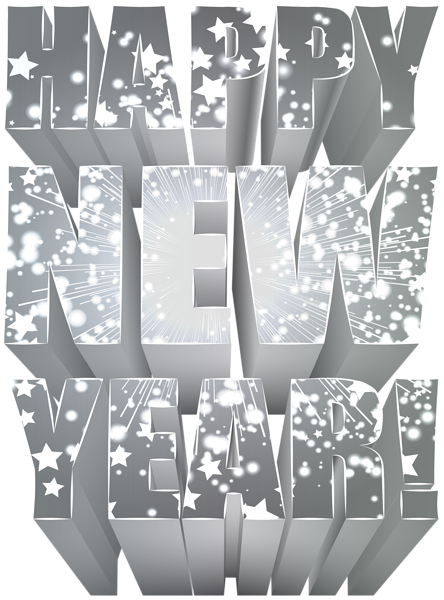 This png image - Silver Happy New Year PNG Clip Art Image, is available for free download