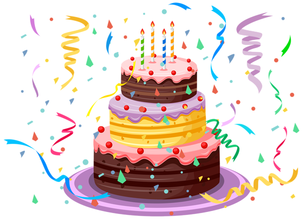 This png image - Birthday Cake with Confetti PNG Clipart Picture, is available for free download