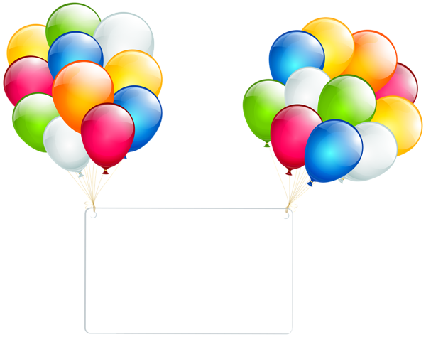 This png image - Birthday Card with Balloons Transparent PNG Clip Art, is available for free download