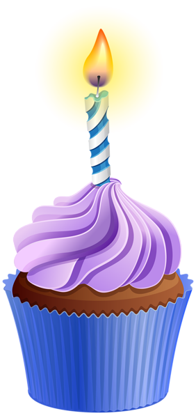 This png image - Birthday Cupcake with Candle PNG Clip Art Image, is available for free download