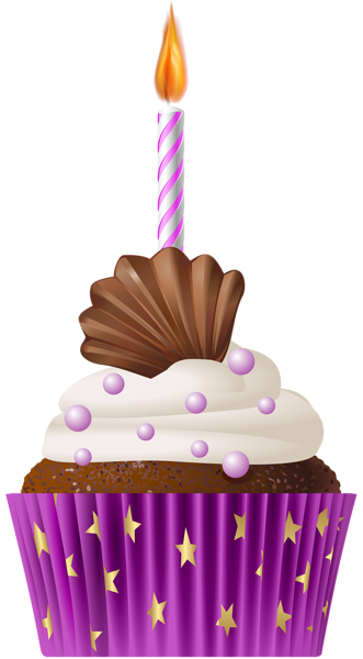 This png image - Birthday Muffin Pink with Candle PNG Clip Art, is available for free download