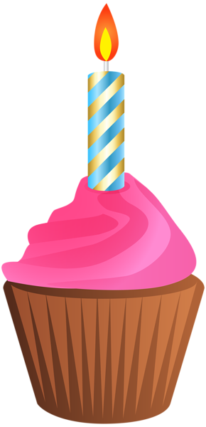 This png image - Birthday Muffin with Candle Transparent Clip Art Image, is available for free download