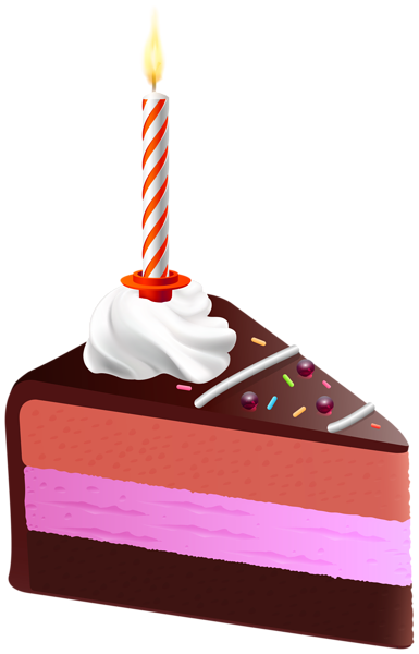 This png image - Birthday Piece of Cake with Candle PNG Clipart, is available for free download