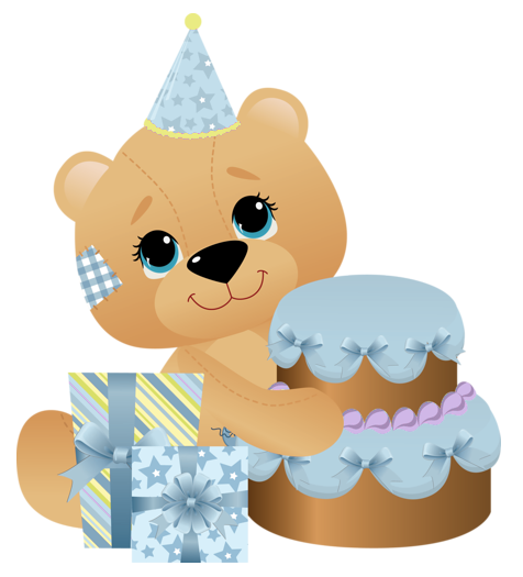 This png image - Blue Birthday Teddy PNG Clipart, is available for free download