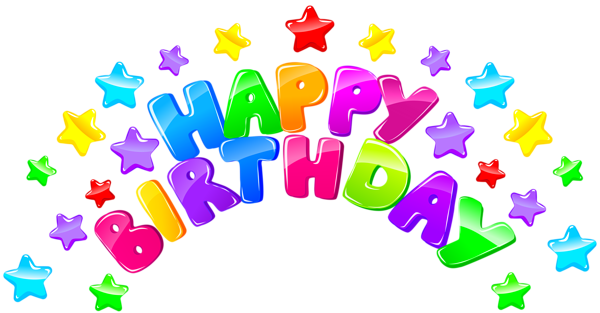 This png image - Happy Birthday Decor with Stars PNG Clip Art Image, is available for free download