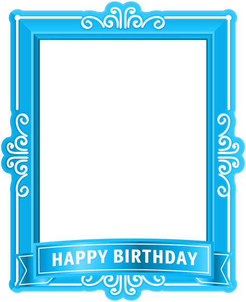 This png image - Happy Birthday Frame Blue PNG Clip Art, is available for free download