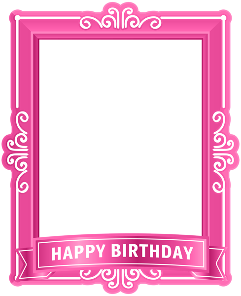 This png image - Happy Birthday Frame Pink PNG Clip Art, is available for free download
