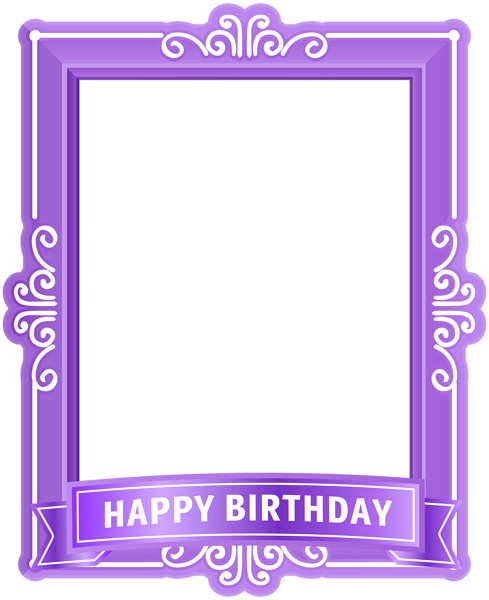 This png image - Happy Birthday Frame Purple PNG Clip Art, is available for free download