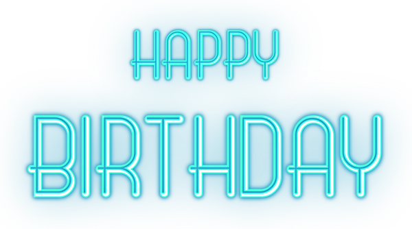This png image - Happy Birthday Glowing Blue Text Transparent Image, is available for free download