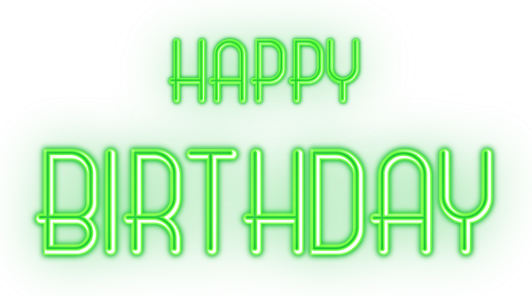 This png image - Happy Birthday Glowing Green Text Transparent Image, is available for free download