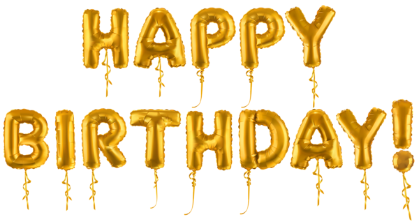 Happy Birthday Gold Balloons Text Transparent Image ...