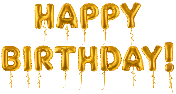 This png image - Happy Birthday Gold Balloons Text Transparent Image, is available for free download