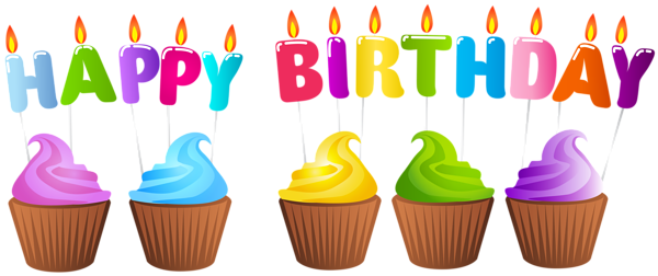 This png image - Happy Birthday Muffins PNG Clip Art Image, is available for free download