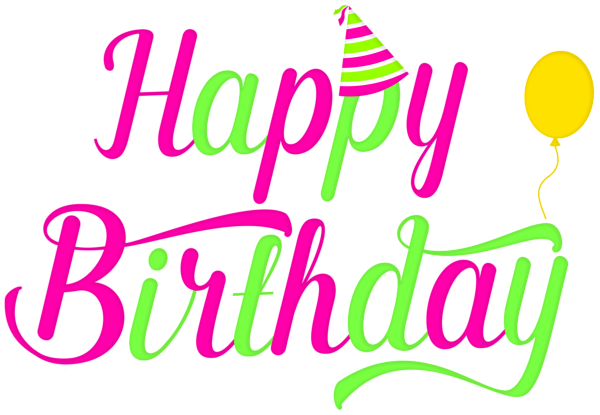 This png image - Happy Birthday Pink Text Clipart Image, is available for free download