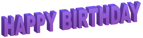 This png image - Happy Birthday Purple 3D Transparent Clip Art Image, is available for free download