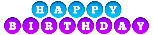 This png image - Happy Birthday Purple and Blue Transparent PNG Clip Art Image, is available for free download