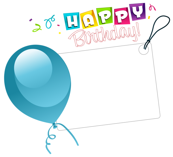 This png image - Happy Birthday Transparent Sticker with Blue Balloon, is available for free download