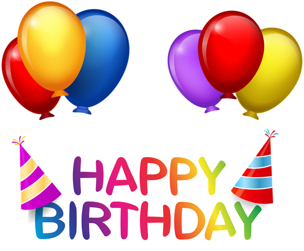 This png image - Happy Birthday with Balloons PNG Clip Art, is available for free download