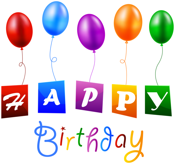 This png image - Happy Birthday with Balloons PNG Clipart Image, is available for free download