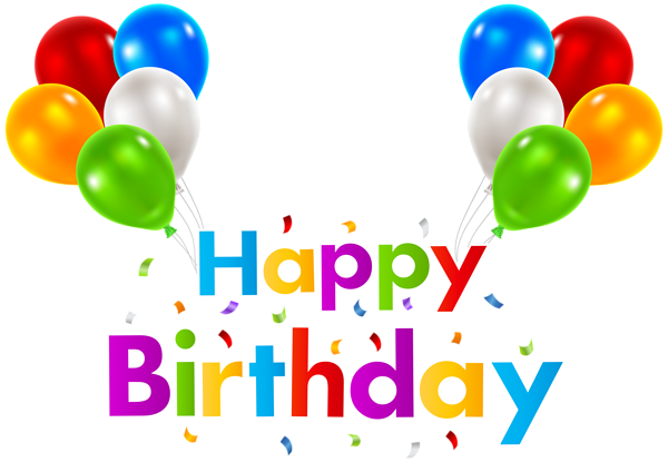 This png image - Happy Birthday with Balloons Transparent Clip Art, is available for free download