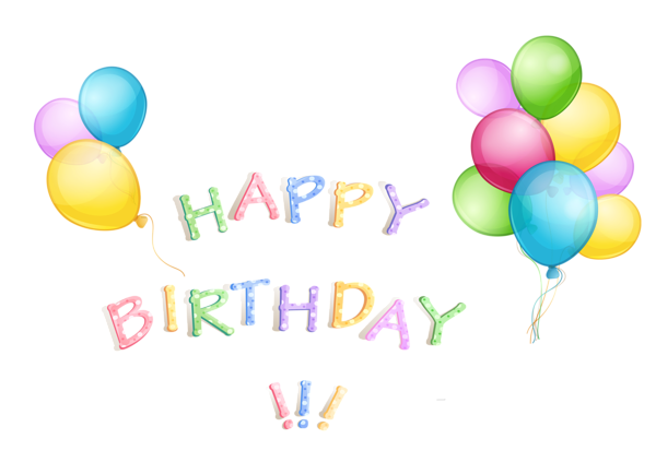 This png image - Happy Birthday with Balloons Transparent Picture, is available for free download