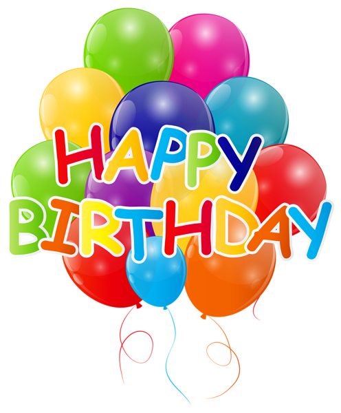 This png image - Happy Birthday with Bunch of Balloons PNG Clip Art Image, is available for free download