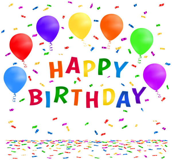 This png image - Happy Birthday with Confetti PNG Clip Art Image, is available for free download