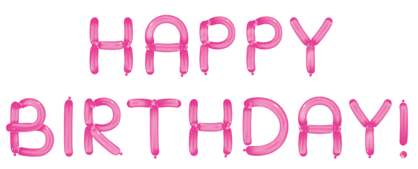 This png image - Happy Birthday with Pink Balloons Transparent Clipart, is available for free download