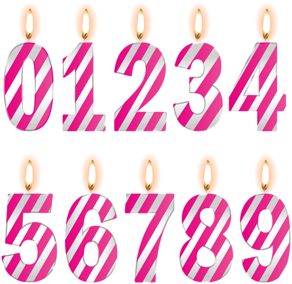 This png image - Numbers Birthday Candles Pink PNG Clip Art Image, is available for free download