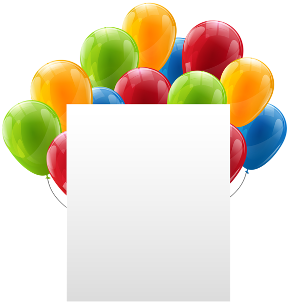 This png image - Paper Sheet with Balloons Transparent PNG Clip Art, is available for free download