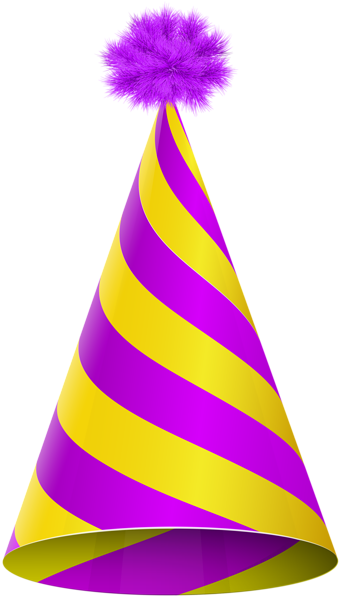 This png image - Party Hat Purple Yellow Transparent PNG Clip Art Image, is available for free download