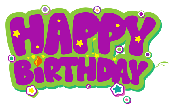 Purple and Green Happy Birthday PNG Clipart Picture ...