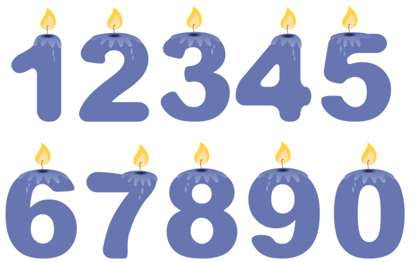This png image - Transparent Numbers Birthday Candles Blue PNG Clipart, is available for free download