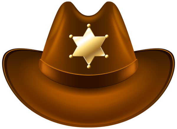 This png image - Cowboy Hat with Sheriff Badge Transparent PNG Clip Art Image, is available for free download
