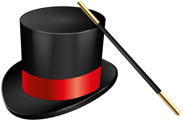 This png image - Magic Hat and Magic Wand PNG Clip Art Image, is available for free download
