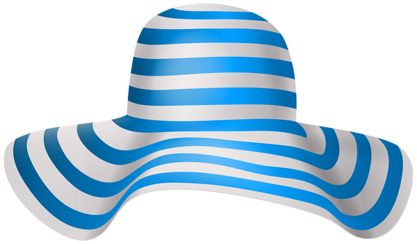 This png image - Sun Hat Blue Striped PNG Clipart, is available for free download