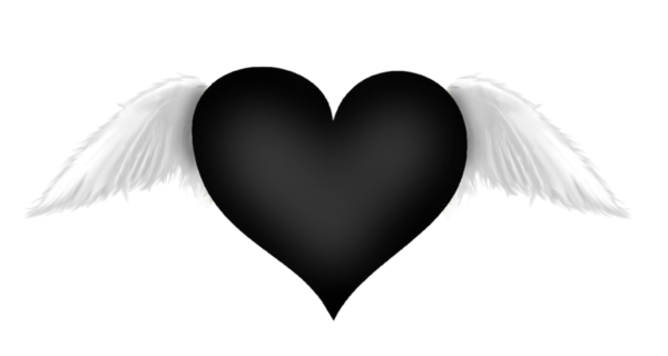 This png image - Black Heart with Wings Transparent Clipart, is available for free download