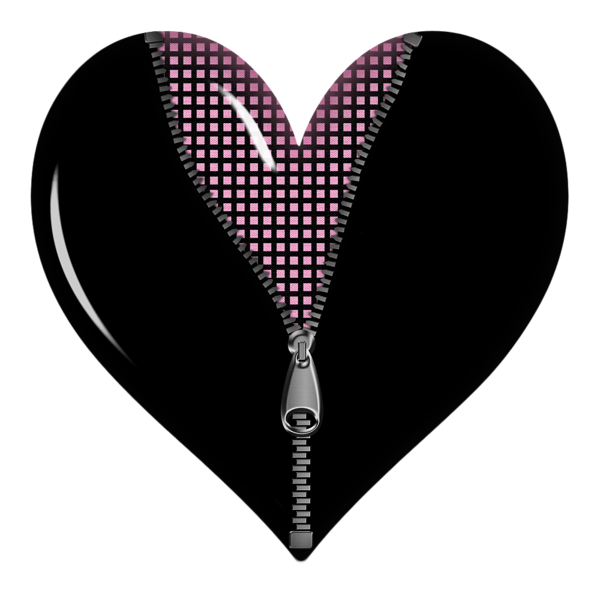 This png image - Black Zipped Heart PNG Picture, is available for free download