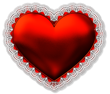 This png image - Bright Red Heart with Lace PNG Picture, is available for free download