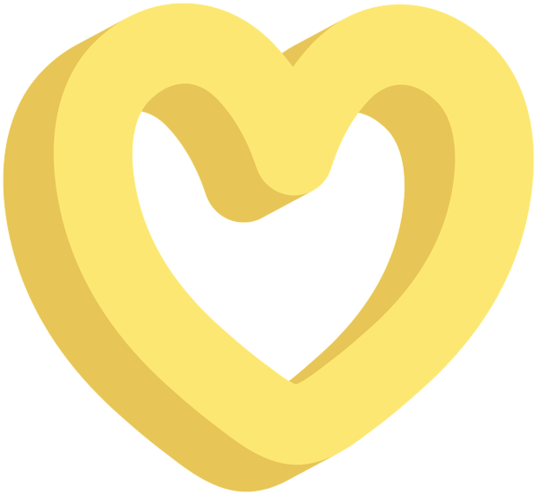 This png image - Decorative Heart Yellow PNG Clipart, is available for free download